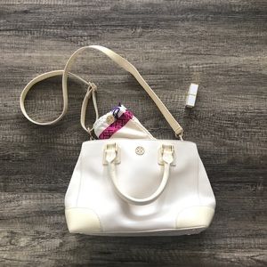 Tory Burch Robinson Medium Satchel White